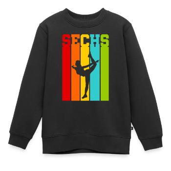 Sechs Jahre alt - Alter - Geburtstag - Kind - Kinder Premium Organic Sweatshirt - Schwarz - Vorne - AI Model Kid Female (0cm)