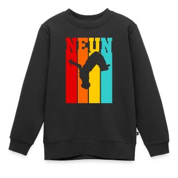 Neun Jahre Alt - Geburtstag - Alter - Hip Hop - Kinder Premium Organic Sweatshirt - Schwarz - Vorne - AI Model Kid Female (0cm)
