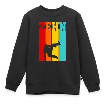 Zehn Jahre Alt - Geburtstag - Alter - Hip Hop - Kinder Premium Organic Sweatshirt - Schwarz - Vorne - AI Model Kid Female (0cm)