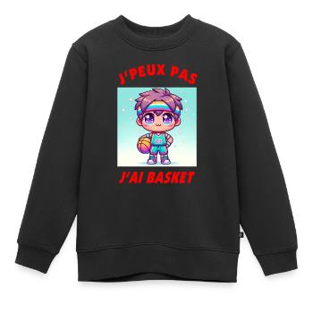 Ich kann nicht, ich habe Turnschuhe - Kinder Premium Organic Sweatshirt - Schwarz - Vorne - AI Model Kid Female (0cm)