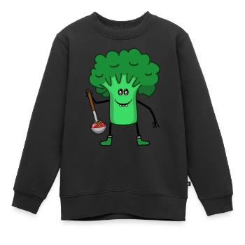 Brocoli Soupe Aux Légumes Louche Tomate Cuisine - Sweat Premium enfant bio - noir - Devant - AI Model Kid Female (0cm)