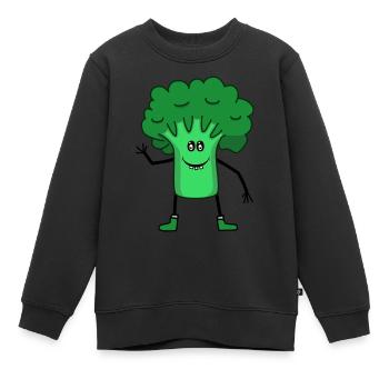 Brokkoli Gemüse Garten Küche Speise Vegetarisch - Kinder Premium Organic Sweatshirt - Schwarz - Vorne - AI Model Kid Female (0cm)
