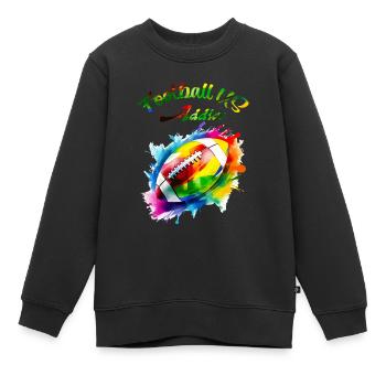 Football us addict - Sweat Premium enfant bio - noir - Devant - AI Model Kid Female (0cm)
