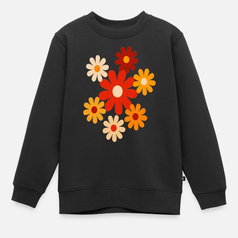 Bunte Blumen - Kinder Premium Organic Sweatshirt - Schwarz