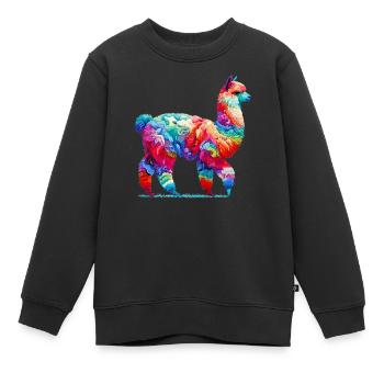 Alpaga - Sweat Premium enfant bio - noir - Devant - AI Model Kid Female (0cm)