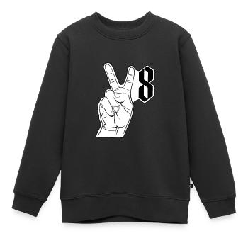 V Huit - Sweat Premium enfant bio - noir - Devant - AI Model Kid Female (0cm)