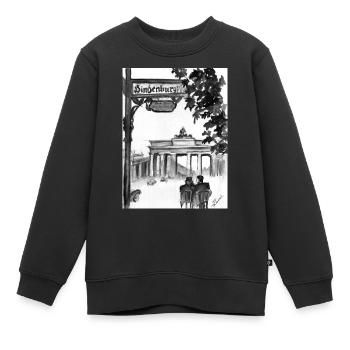 Nostalgie de la porte de Brandebourg - Sweat Premium enfant bio - noir - Devant - AI Model Kid Female (0cm)