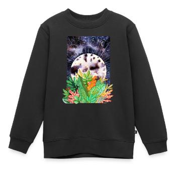 Pleine lune - Sweat Premium enfant bio - noir - Devant - AI Model Kid Female (0cm)