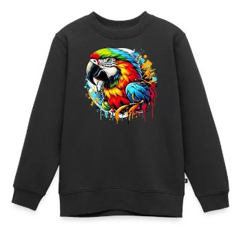 Perroquet - Sweat Premium enfant bio - noir - Devant - AI Model Kid Female (0cm)