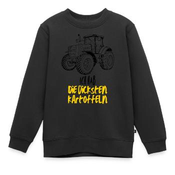 J’ai les pommes de terre les plus épaisses - Sweat Premium enfant bio - noir - Devant - AI Model Kid Female (0cm)