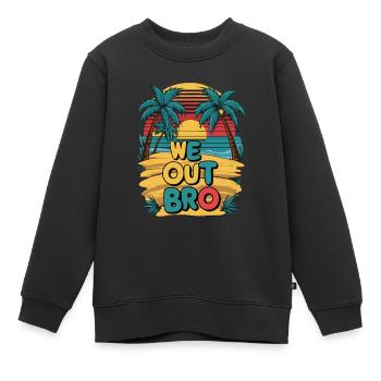 Nous sortons mon frère, dernier jour d’école professeur - Sweat Premium enfant bio - noir - Devant - AI Model Kid Female (0cm)
