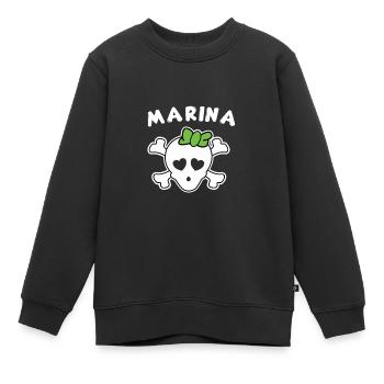 Design de marina pirate pour les filles et les femmes - Sweat Premium enfant bio - noir - Devant - AI Model Kid Female (0cm)