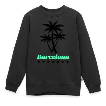 barcelona - Kinder Premium Organic Sweatshirt - Schwarz - Vorne - AI Model Kid Female (0cm)