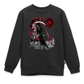 zeit abgelaufen - Kinder Premium Organic Sweatshirt - Schwarz - Vorne - AI Model Kid Female (0cm)