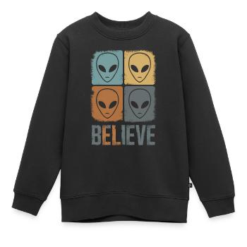 Belief in the Unknown Space Mystery - Kids Premium Organic Sweatshirt - black - Front - AI Model Kid Female (0cm)