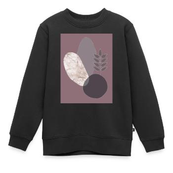 Affiche Geo Abst 1 - Sweat Premium enfant bio - noir - Devant - AI Model Kid Female (0cm)