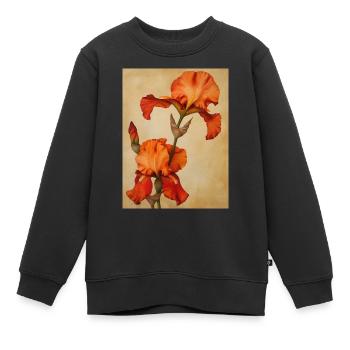 Poster Canvas Sng Iris 36 - Kinder Premium Organic Sweatshirt - Schwarz - Vorne - AI Model Kid Female (0cm)