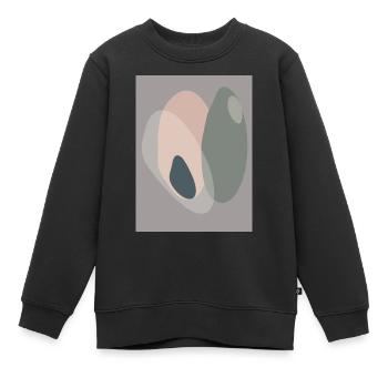 Affiche Geo Abst 2 - Sweat Premium enfant bio - noir - Devant - AI Model Kid Female (0cm)
