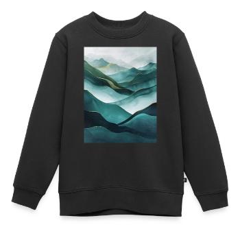 Affiche Geo Nature Paint 5 - Sweat Premium enfant bio - noir - Devant - AI Model Kid Female (0cm)