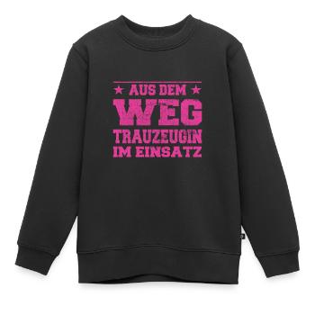 Aus dem Weg Trauzeugin im Einsatz Design - Kinder Premium Organic Sweatshirt - Schwarz - Vorne - AI Model Kid Female (0cm)