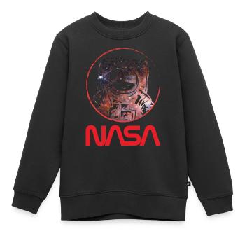 NASA Logo Und Astronaut Im Galaxie-Design - Kinder Premium Organic Sweatshirt - Schwarz - Vorne - AI Model Kid Female (0cm)