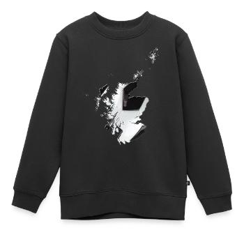 Schottland Landkarte umrahmt echten Fußball - Kinder Premium Organic Sweatshirt - Schwarz - Vorne - AI Model Kid Female (0cm)