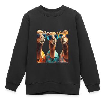 Geschwister - Kinder Premium Organic Sweatshirt - Schwarz - Vorne - AI Model Kid Female (0cm)