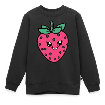 Strawberry Princess - Kinder Premium Organic Sweatshirt - Schwarz - Vorne - AI Model Kid Female (0cm)