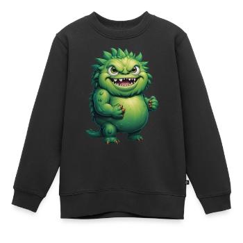 Le monstre - Sweat Premium enfant bio - noir - Devant - AI Model Kid Female (0cm)