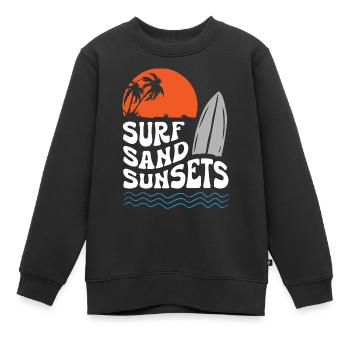 Surf Sand Sunset - Kinder Premium Organic Sweatshirt - Schwarz - Vorne - AI Model Kid Female (0cm)