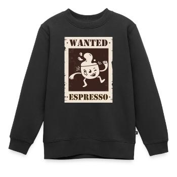 Gesucht Espresso - Kinder Premium Organic Sweatshirt - Schwarz - Vorne - AI Model Kid Female (0cm)