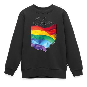 Ohio (United States) | Real Flag | LGBTQIA+ Script - Kids Premium Organic Sweatshirt - black - Front - AI Model Kid Female (0cm)