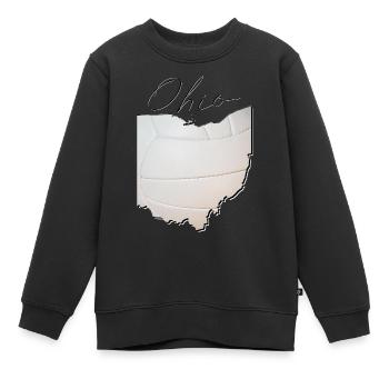 Ohio (United States) | real volleyball | Map Script - Kids Premium Organic Sweatshirt - black - Front - AI Model Kid Female (0cm)