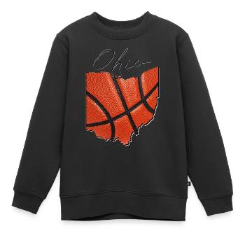 Ohio (United States) | real basketball | Map Script - Kids Premium Organic Sweatshirt - black - Front - AI Model Kid Female (0cm)