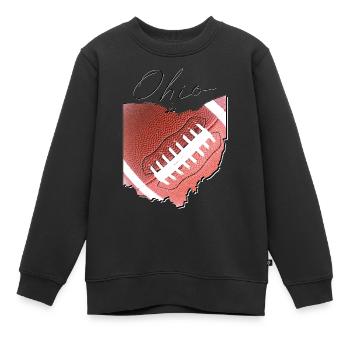 Ohio (United States) | real football | Map Script - Kids Premium Organic Sweatshirt - black - Front - AI Model Kid Female (0cm)