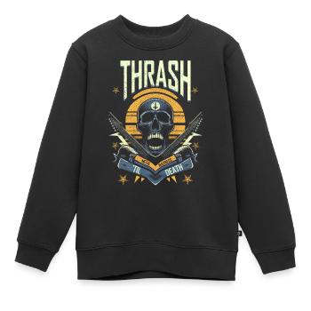 Thrash Till Death Retro Mumie Heavy Metal - Kinder Premium Organic Sweatshirt - Schwarz - Vorne - AI Model Kid Female (0cm)
