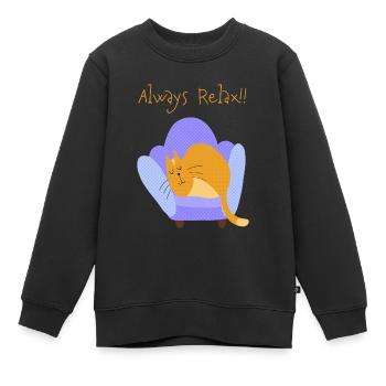 Toujours se détendre - Sweat Premium enfant bio - noir - Devant - AI Model Kid Female (0cm)