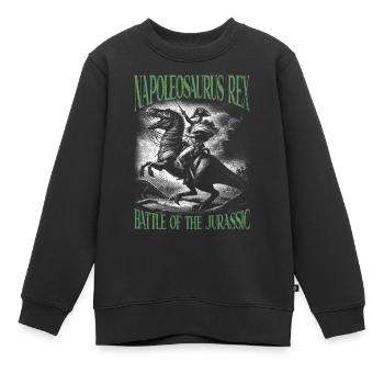 Napoleon reitet eine epische T-Rex-Siegespose - Kinder Premium Organic Sweatshirt - Schwarz - Vorne - AI Model Kid Female (0cm)