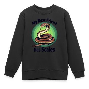 Mein bester Freund hat Schuppen Schlangenliebhaber - Kinder Premium Organic Sweatshirt - Schwarz - Vorne - AI Model Kid Female (0cm)