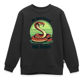 Mein bester Freund hat Schuppen Schlangenliebhaber - Kinder Premium Organic Sweatshirt - Schwarz - Vorne - AI Model Kid Female (0cm)
