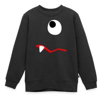 Monster Halloween traurig Comic Zombie Zahn Zyklop - Kinder Premium Organic Sweatshirt - Schwarz - Vorne - AI Model Kid Female (0cm)