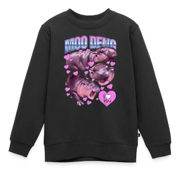 Moo Deng Cute Baby Pygmy Hippo Funny Hippopotamus - Kinder Premium Organic Sweatshirt - Schwarz - Vorne - AI Model Kid Female (0cm)