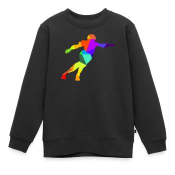 Roller Derby patins à roues alignées arc-en-ciel couleurs polygone - Sweat Premium enfant bio - noir - Devant - AI Model Kid Female (0cm)