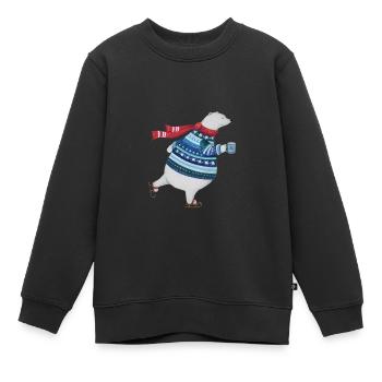 Schlittschuh laufen - Kinder Premium Organic Sweatshirt - Schwarz - Vorne - AI Model Kid Female (0cm)
