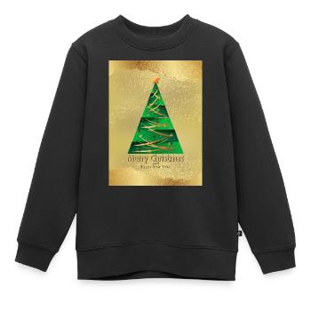Arbre de Noël festif Salutation Noël festif - Sweat Premium enfant bio - noir - Devant - AI Model Kid Female (0cm)