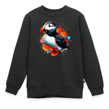 Papageitaucher - Kinder Premium Organic Sweatshirt - Schwarz - Vorne - AI Model Kid Female (0cm)
