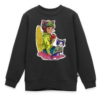 Meilleurs ami - Sweat Premium enfant bio - noir - Devant - AI Model Kid Female (0cm)
