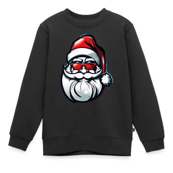 Père Noël Père Noël Noël - Sweat Premium enfant bio - noir - Devant - AI Model Kid Female (0cm)