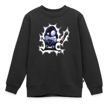 1000 Volt Klau-Klaus - Kinder Premium Organic Sweatshirt - Schwarz - Vorne - AI Model Kid Female (0cm)