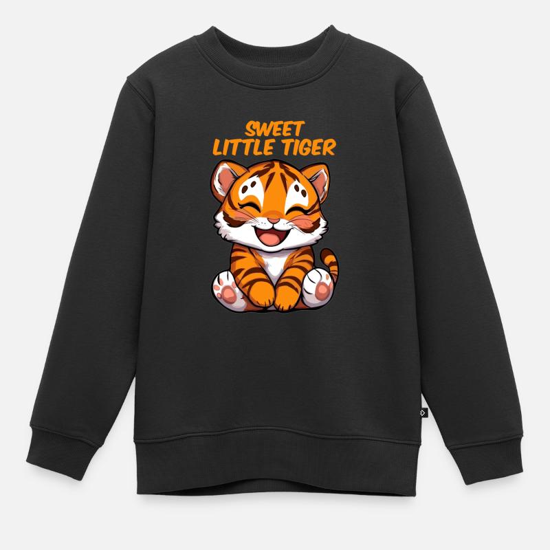 Doux petit tigre - Sweat Premium enfant bio - noir